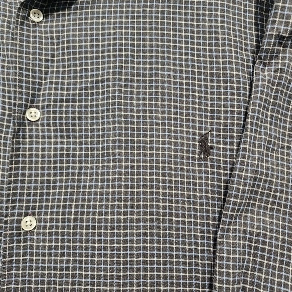 Polo Ralph Lauren Shirt Mens 3XB Black White Chekcer 100% Cotton Black Pony Vtg - Picture 5 of 16